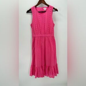 J. Crew Pink Eyelet Midi Dress, size 4